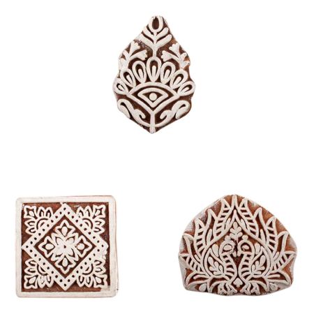 Set of 3 Piece New Mix Wooden Printing Block